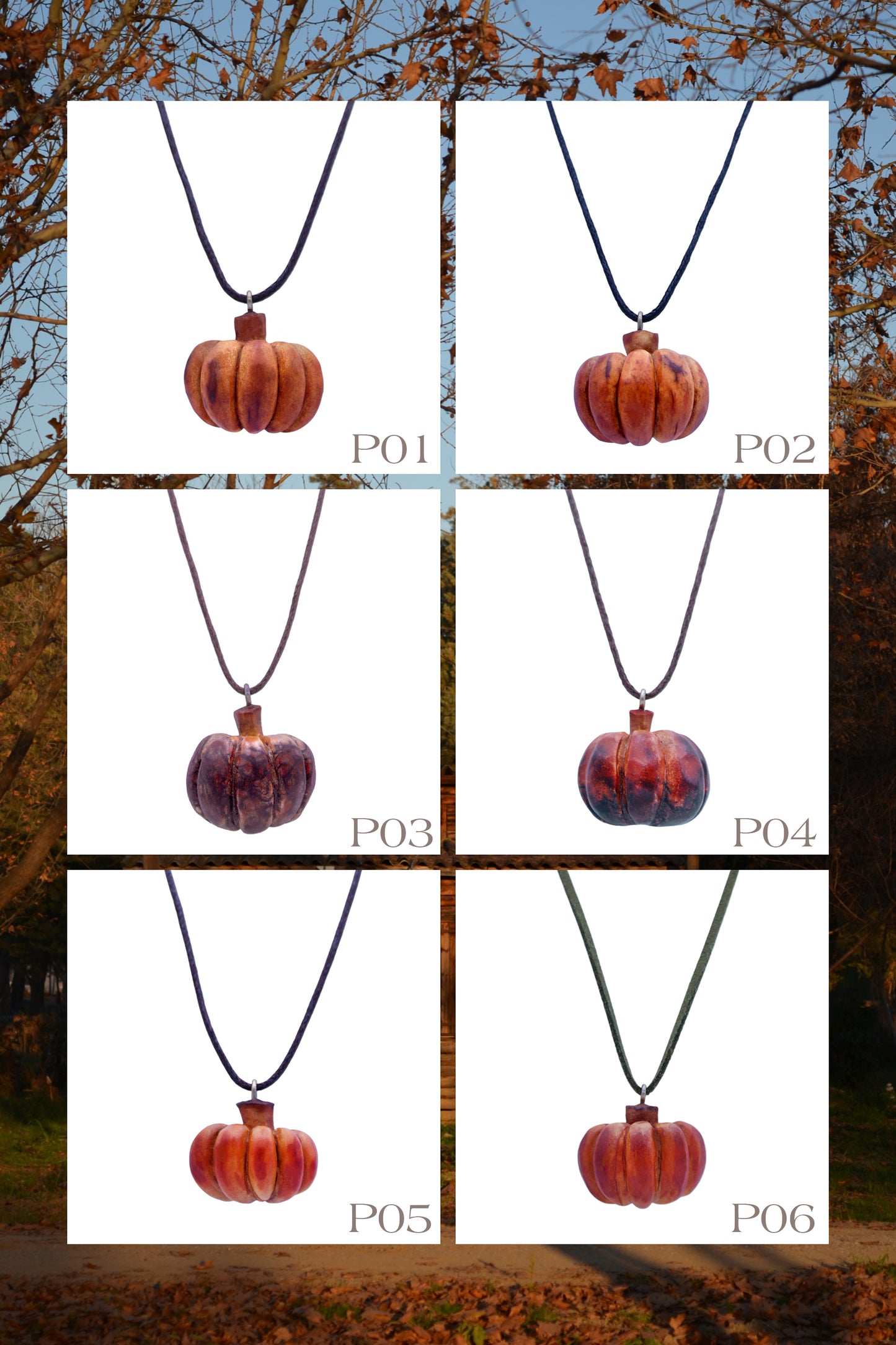 One-of-a-Kind Handcarved Pumpkin Pendant