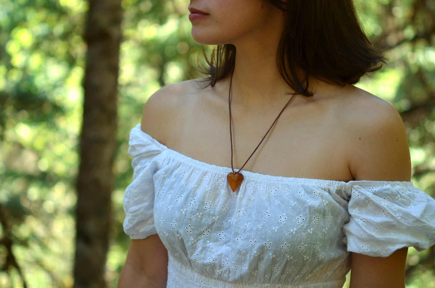 Handcarved Heart Pendants Set